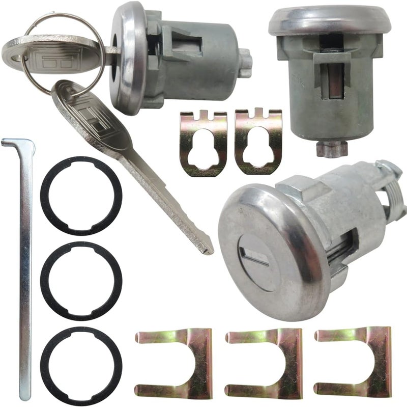 XSPANDER Doors/Trunk Lock Key Cylinder w/Keys Set Fit for CHEVROLET CHEVY II & NOVA 1967-1975,Replaces for 608307, 605533, 607868, 608170 (2025 Updated) - Image 1